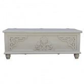 Cromer Hand Carved Floral Blanket Box White A